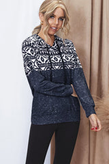 Tribal Print Patchwork Hoodie - Wear and Wander