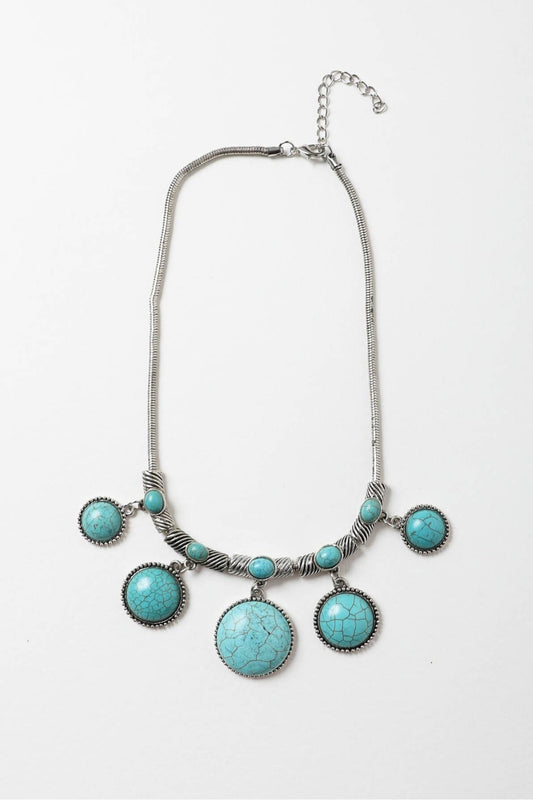 Turquoise Charm Link Necklace - Wear and Wander