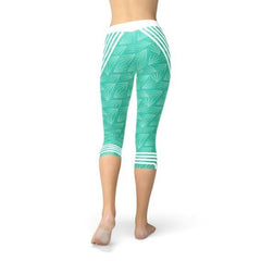 Turquoise Sports Capri Leggings - Wear and Wander