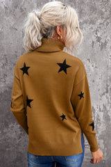 Turtleneck Star Print Sweater - Wear and Wander