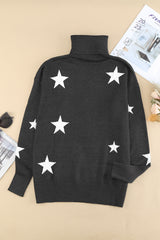 Turtleneck Star Print Sweater - Wear and Wander