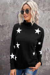 Turtleneck Star Print Sweater - Wear and Wander