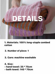 Ultra Soft Absorbent Retro Stripe Bath Towel - 100% Organic Cotton - Wear n Wander