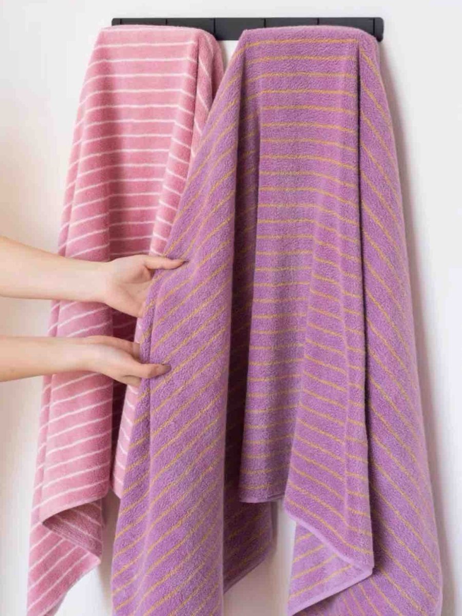 Ultra Soft Absorbent Retro Stripe Bath Towel - 100% Organic Cotton - Wear n Wander