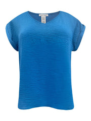 V - Neck Rolled Sleeve Relaxed Fit Top - Wear and Wander