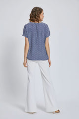 V - Neck Short Sleeve Wrap Front Top for Women - Wear and Wander