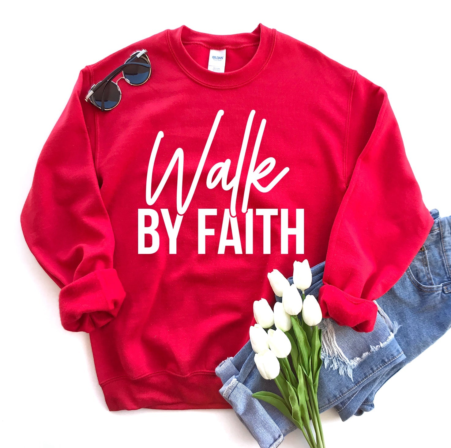 Walk By Faith Sweatshirt - Wear and Wander