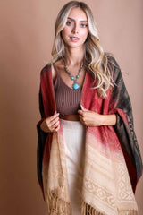 Western Style Colorblend Tassel Serape - Wear and Wander