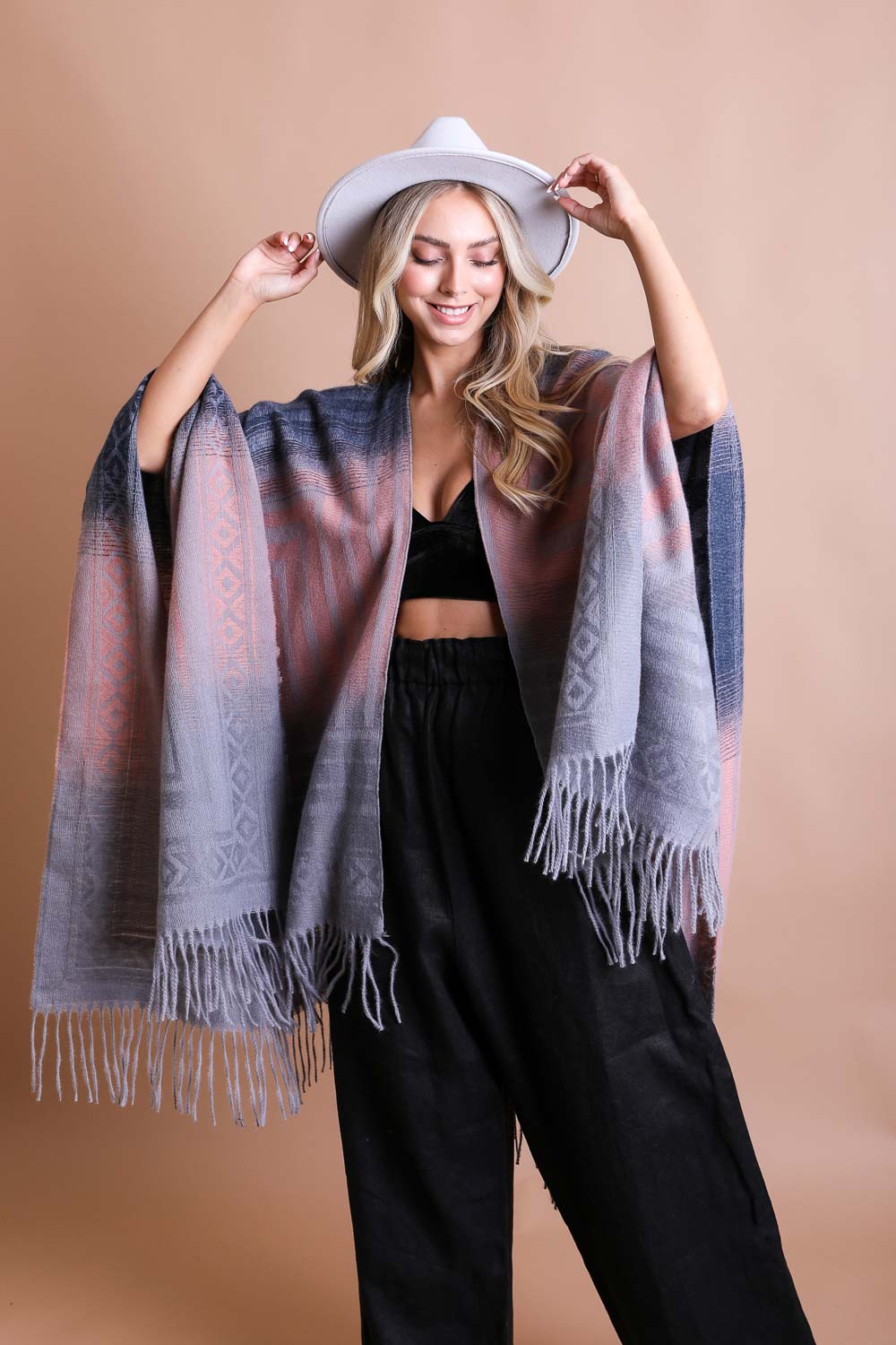 Western Style Colorblend Tassel Serape - Wear and Wander