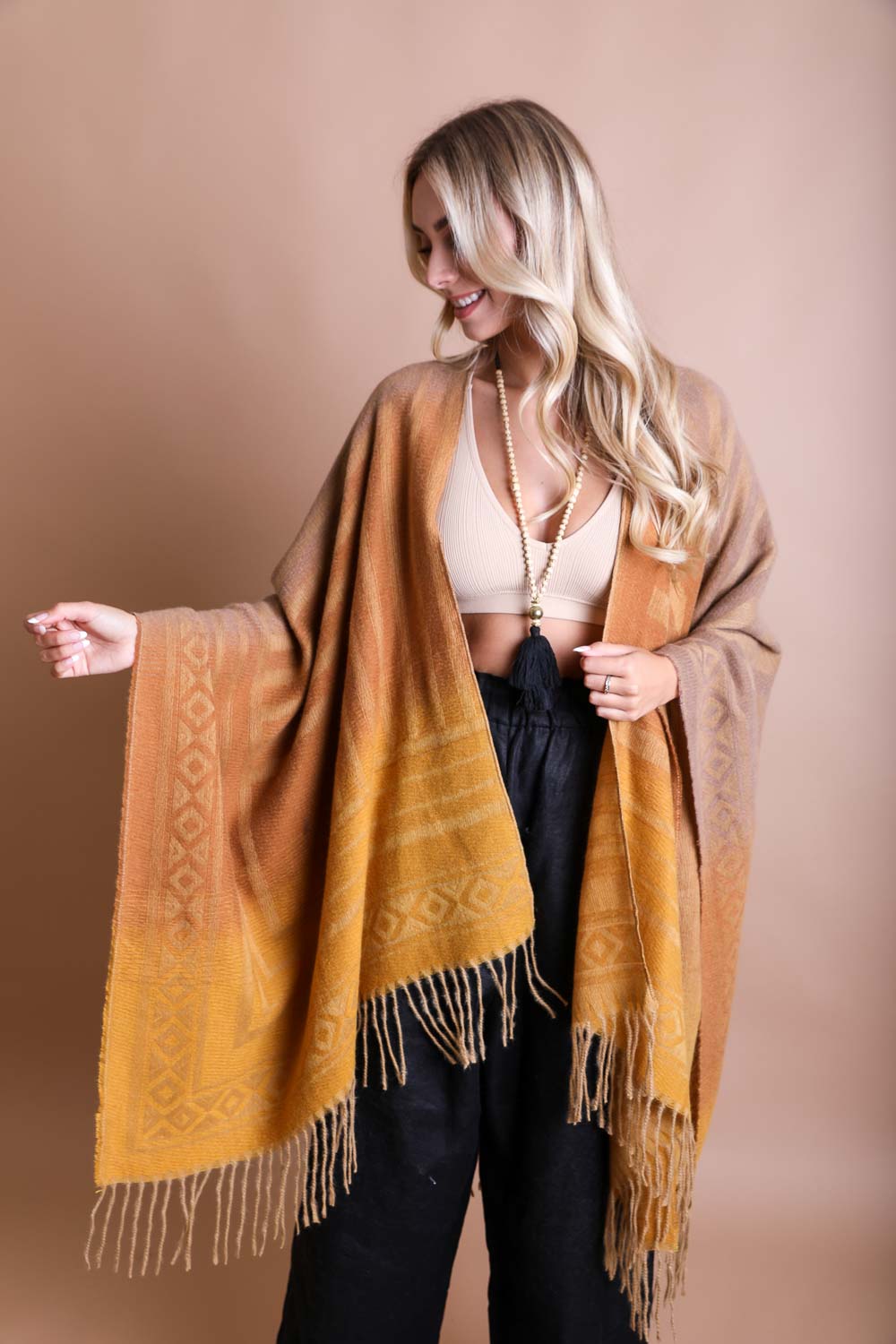 Western Style Colorblend Tassel Serape - Wear and Wander