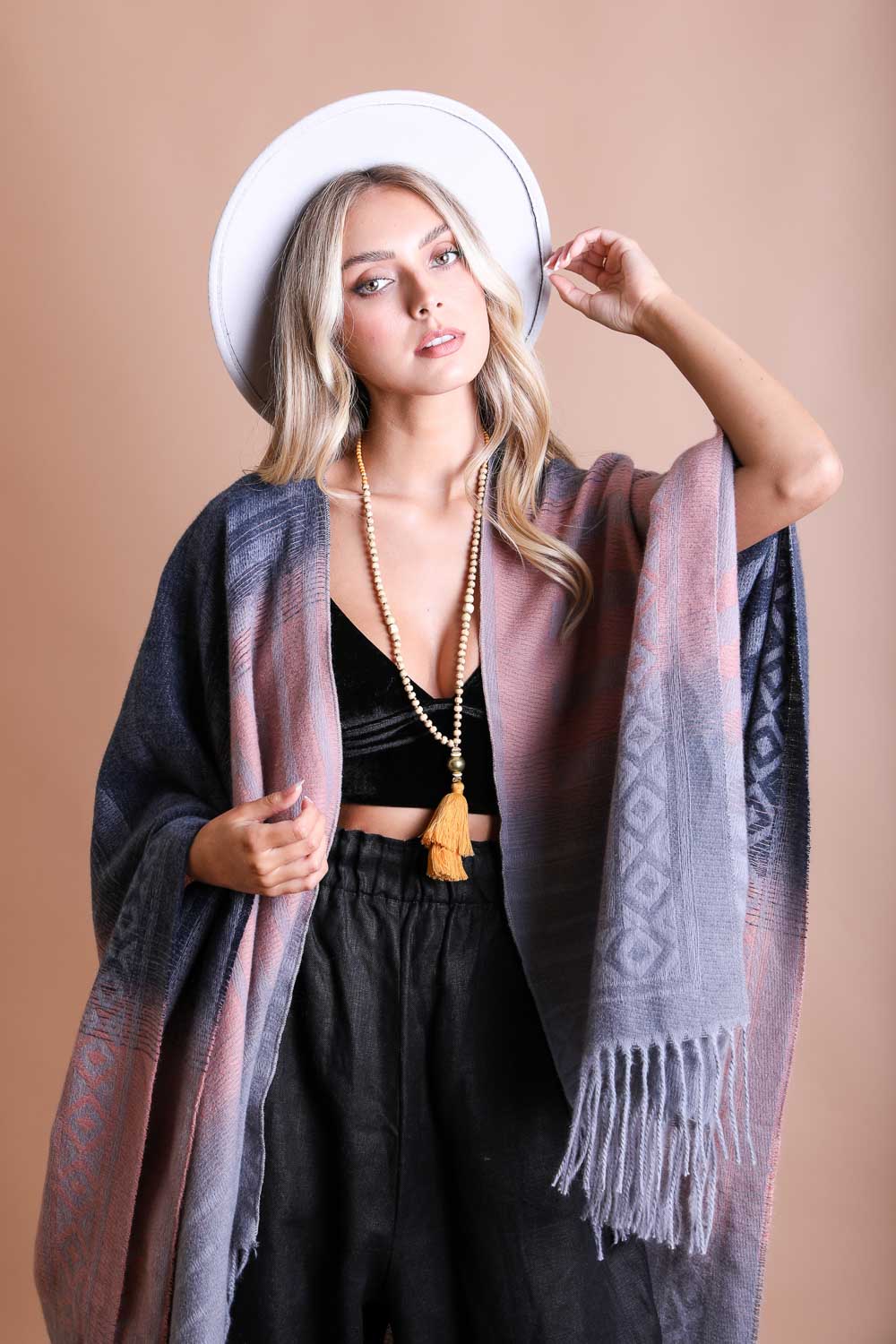 Western Style Colorblend Tassel Serape - Wear and Wander