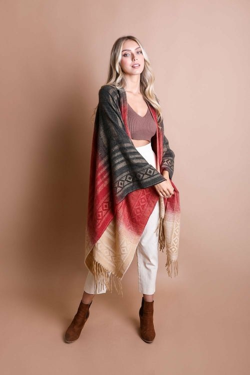 Western Style Colorblend Tassel Serape - Wear and Wander