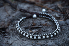 White Band Boho Silver Anklet - Wear and Wander