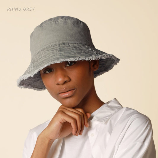Wide Brim Frayed Bucket Hat - Wear n Wander
