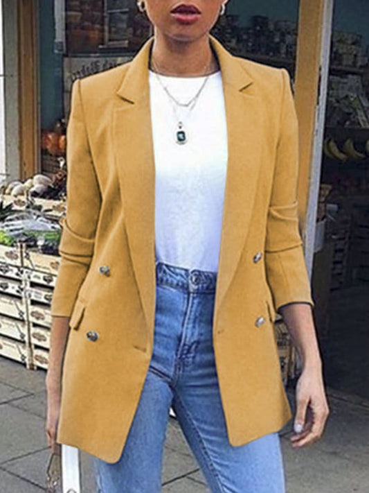 Women Fashion Solid Color Check Jackets Fall 2019 - Wear and Wander