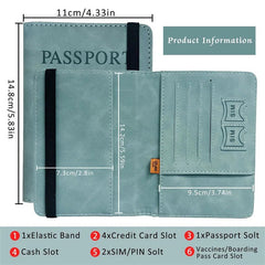 Women Men RFID Vintage Business Passport Covers Holder Multi - Function ID Bank Card PU Leather Wallet Case Travel Accessories - Wear and Wander