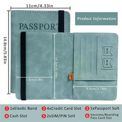 Women Men RFID Vintage Business Passport Covers Holder Multi - Function Leather Wallet Travel Accessories - Wear and Wander