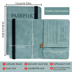 Women Men RFID Vintage Business Passport Covers Holder Multi - Function ID Bank Card PU Leather Wallet Case Travel Accessories - Wear and Wander