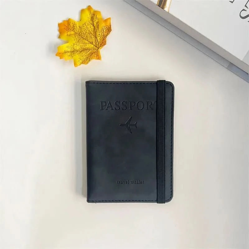 Women Men RFID Vintage Business Passport Covers Holder Multi - Function Leather Wallet Travel Accessories - Wear and Wander