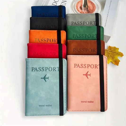 Women Men RFID Vintage Business Passport Covers Holder Multi - Function Leather Wallet Travel Accessories - Wear and Wander