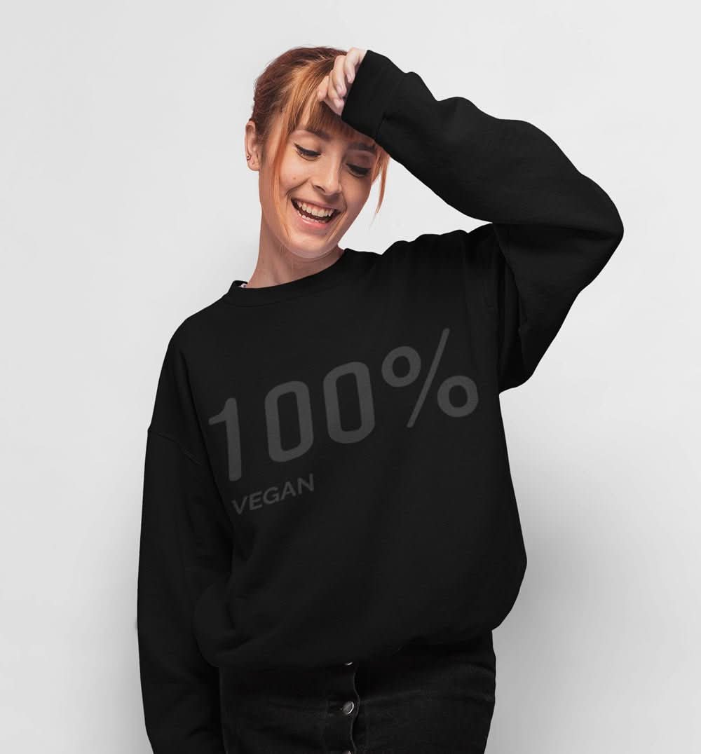 Womens 100% Vegan Logo Sweatshirt - Wear and Wander