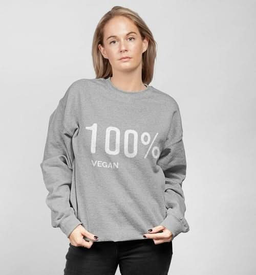 Womens 100% Vegan Logo Sweatshirt - Wear and Wander