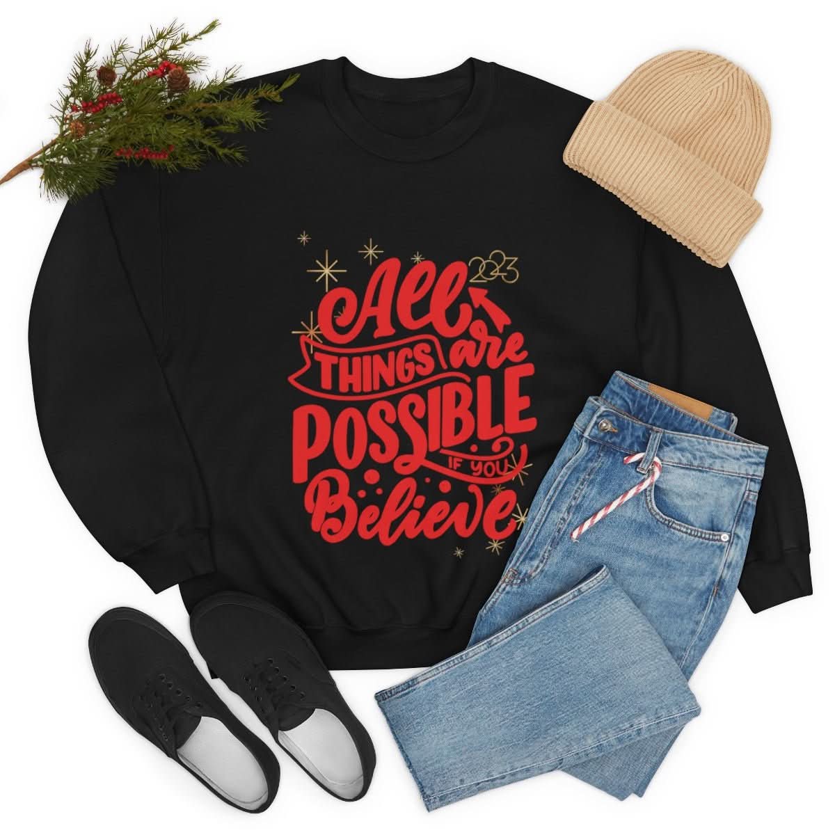 Womens 2023 Positive Message Sweatshirt - Wear and Wander