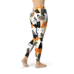Womens All Over Print Cats Leggings - Wear and Wander
