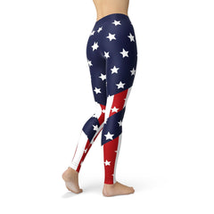 Womens American Flag Leggings - Wear and Wander