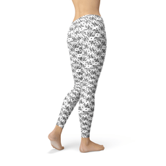 Womens Black and White Dice Leggings - Wear and Wander