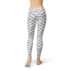 Womens Black and White Dice Leggings - Wear and Wander