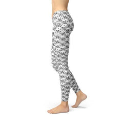 Womens Black and White Dice Leggings - Wear and Wander