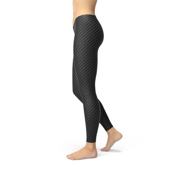 Womens Black Carbon Fiber Leggings - Wear and Wander