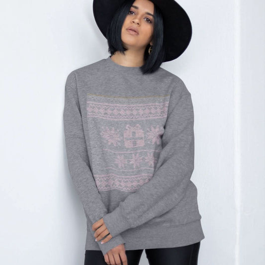 Womens Christmas Faux Embroidered Sweatshirt - Wear and Wander