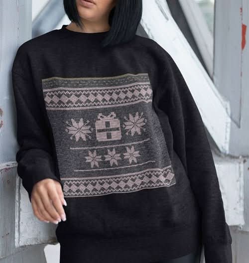 Womens Christmas Faux Embroidered Sweatshirt - Wear and Wander