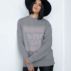 Womens Christmas Faux Embroidered Sweatshirt - Wear and Wander
