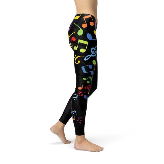 Womens Colorful Music Notes Leggings - Wear n Wander