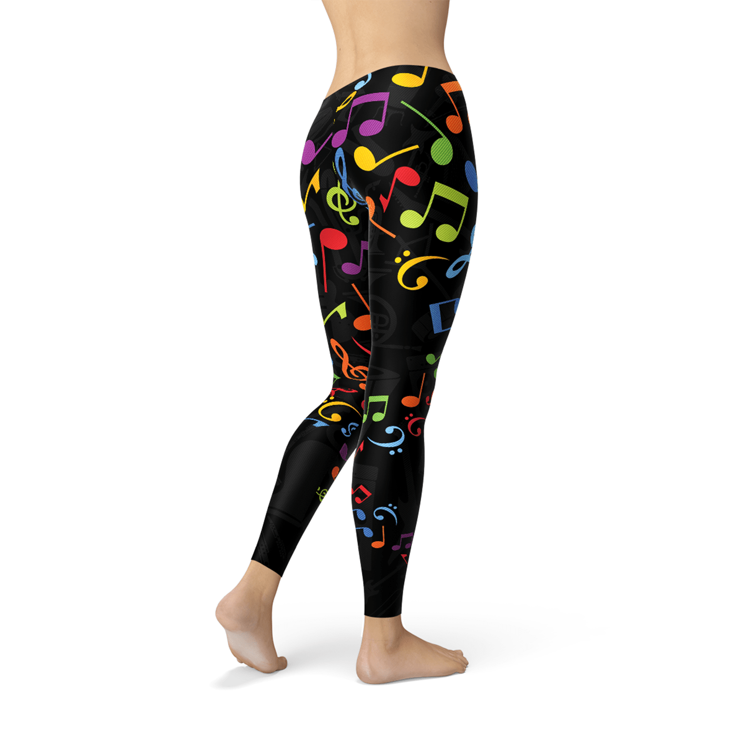 Womens Colorful Music Notes Leggings - Wear n Wander