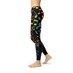 Womens Colorful Music Notes Leggings - Wear n Wander