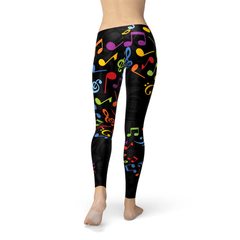 Womens Colorful Music Notes Leggings - Wear n Wander