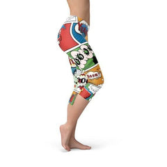 Womens Comic Book Capri Leggings - Wear and Wander