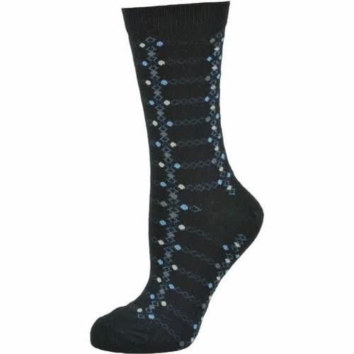 Women's Cotton Geometric Pattern Crew Sock, Made in Turkey - Wear and Wander