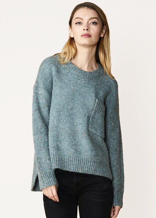 Women's Crewneck Pocket Front Sweater in Fall Sage - Wear and Wander