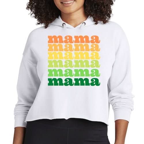 Womens Cropped Hoodie Mama Celebrating Mothers - Wear and Wander