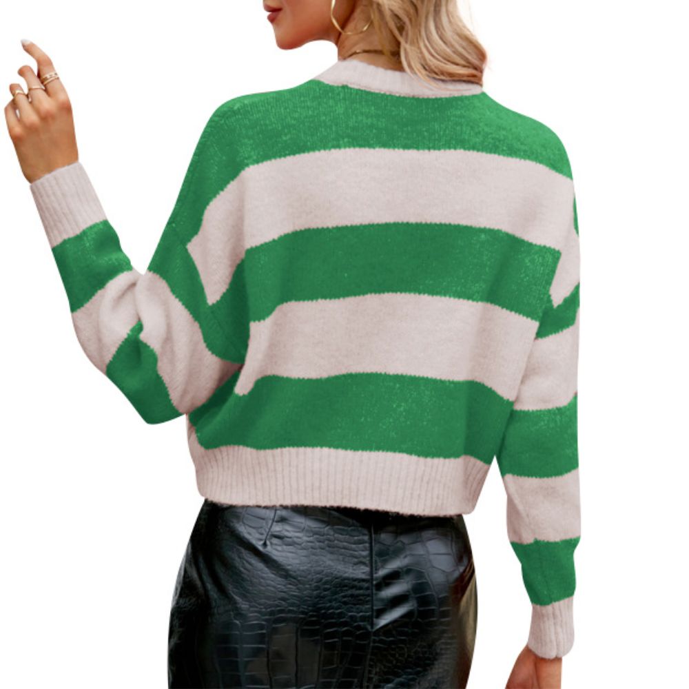 Womens Cropped Striped Sweater - Wear and Wander