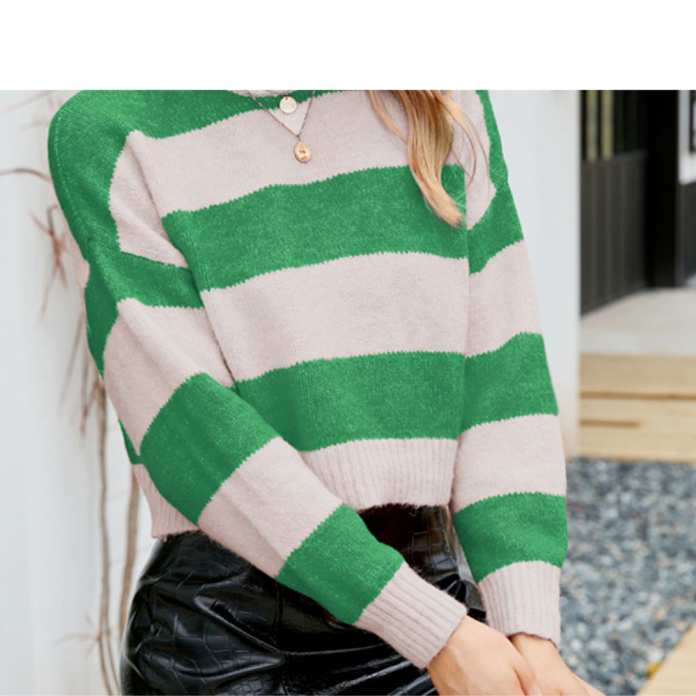 Womens Cropped Striped Sweater - Wear and Wander