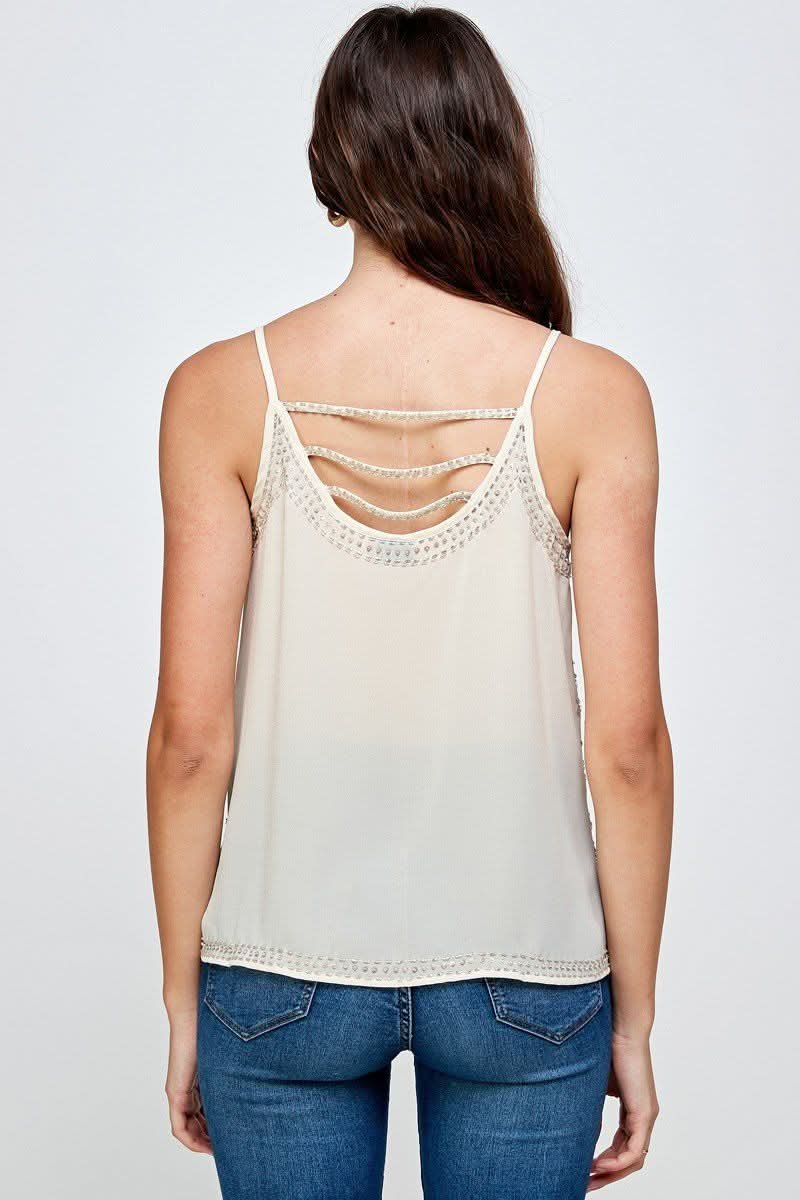 Women's Embellished Spaghetti Strap Camisole Top - Wear and Wander