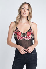 Women's Embroidery Transparent Floral Top - Wear and Wander