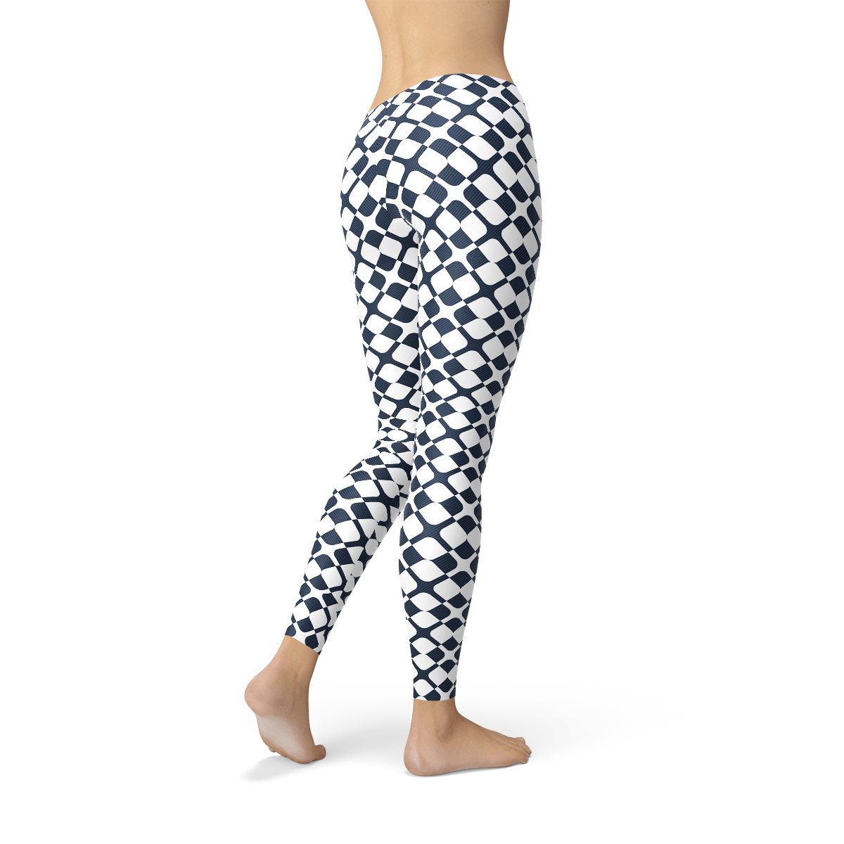Womens Geometric Blue Tile Leggings - Wear and Wander