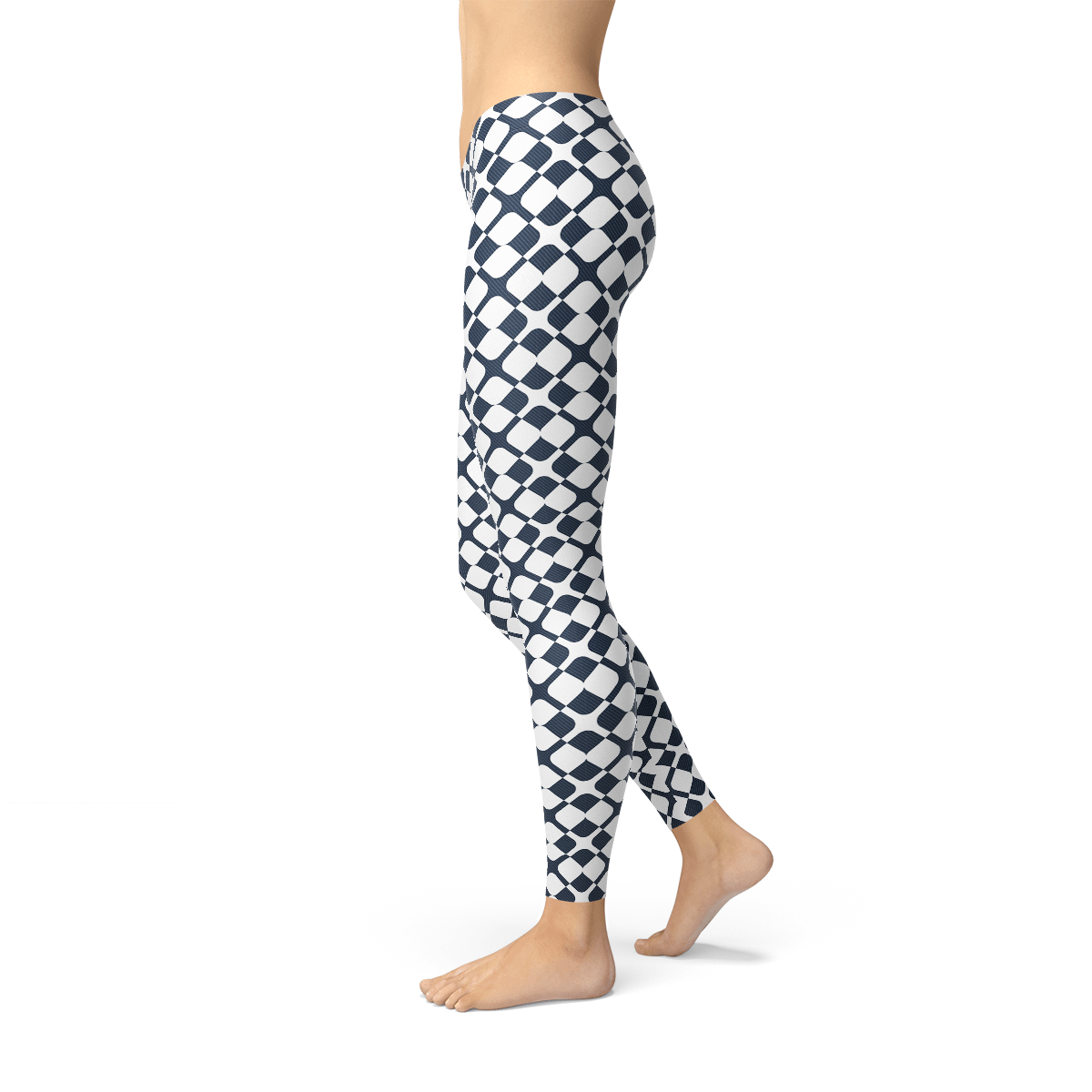 Womens Geometric Blue Tile Leggings - Wear and Wander
